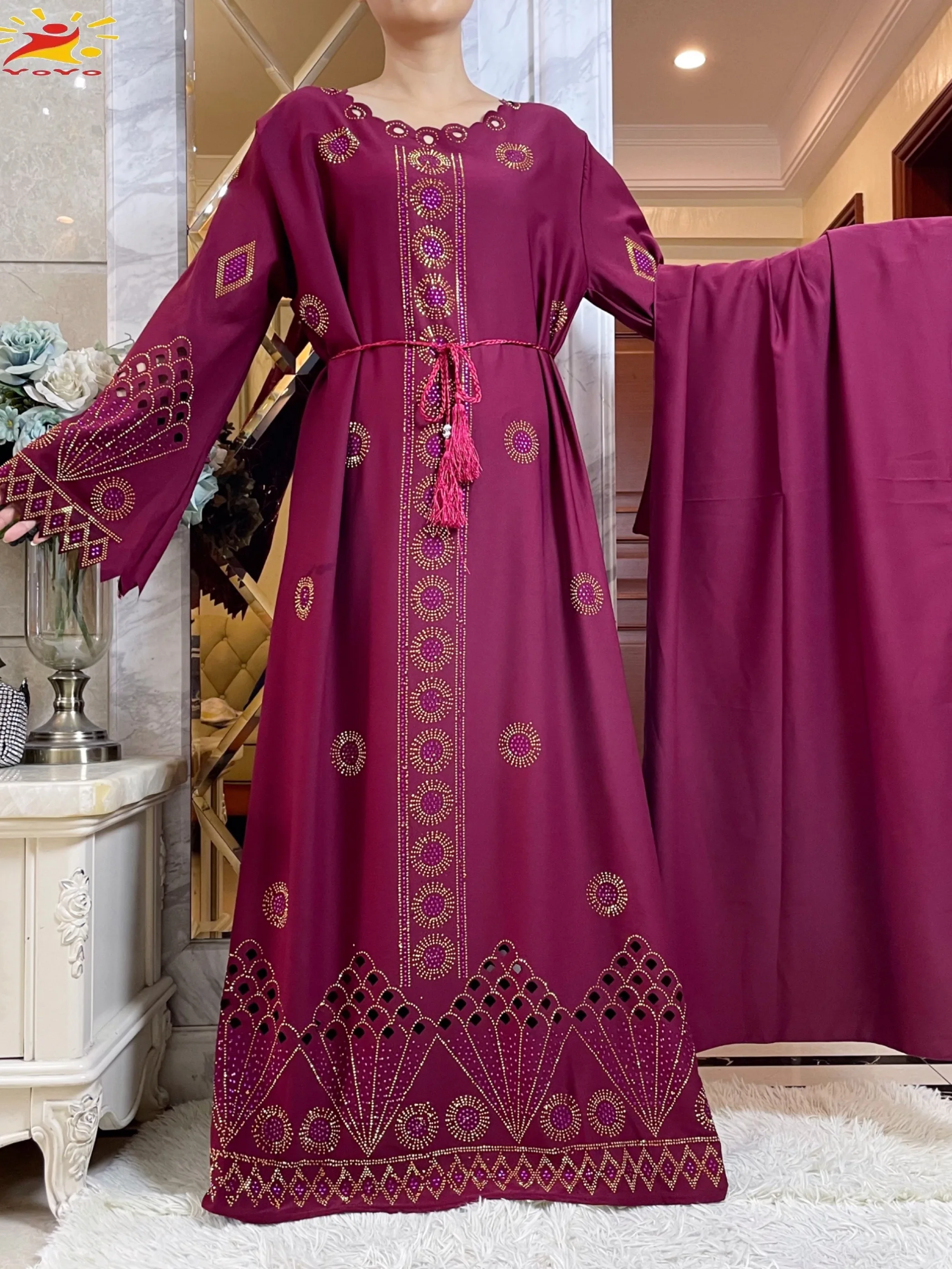 2024Women Fashion Autumn Dresses Dubai Party Outfits Long Sleeve  Dashiki Muslim Women High-grade Comfort Fabric African Abaya