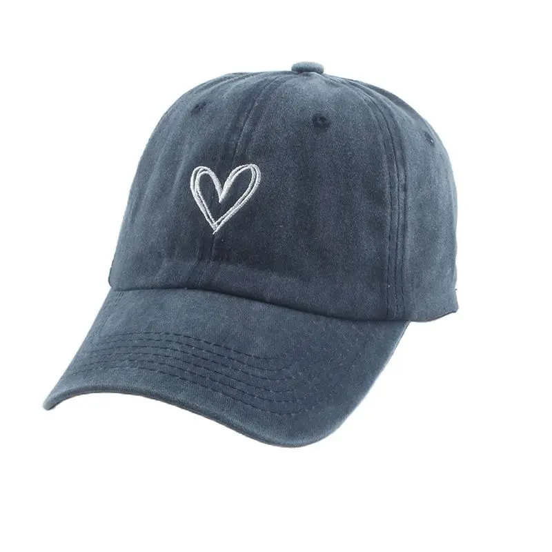 Fashion Outdoor Sport Baseball Caps For Men Women Love Heart Embroidery Snapback Cap Washed Cotton Dad Hat