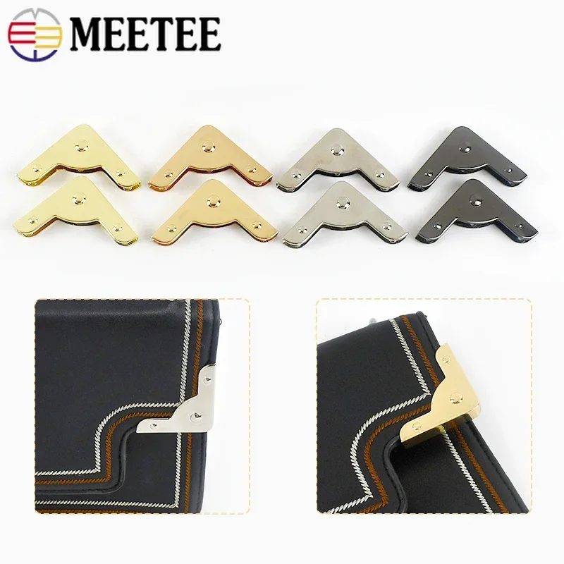 4/10Pcs 40*56mm Bag Edge Corner Protection Buckle Decoration Protector Corners Clip Metal Buckles Binding Screws Carabiner Clips