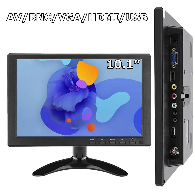 TV 컴퓨터 디스플레이용 HDMI VGA CCTV 모니터, LCD 컬러 스크린, 자동차 백업 카메라, 가정 보안 시스템, 10.1 인치, 인기 판매