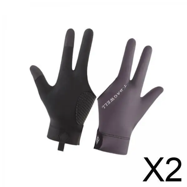 

2x Pool Gloves Pool Cue Mitts Breathable Accessories AntiSlip Separate Finger Gloves Billiard Gloves for Playing Men Sports