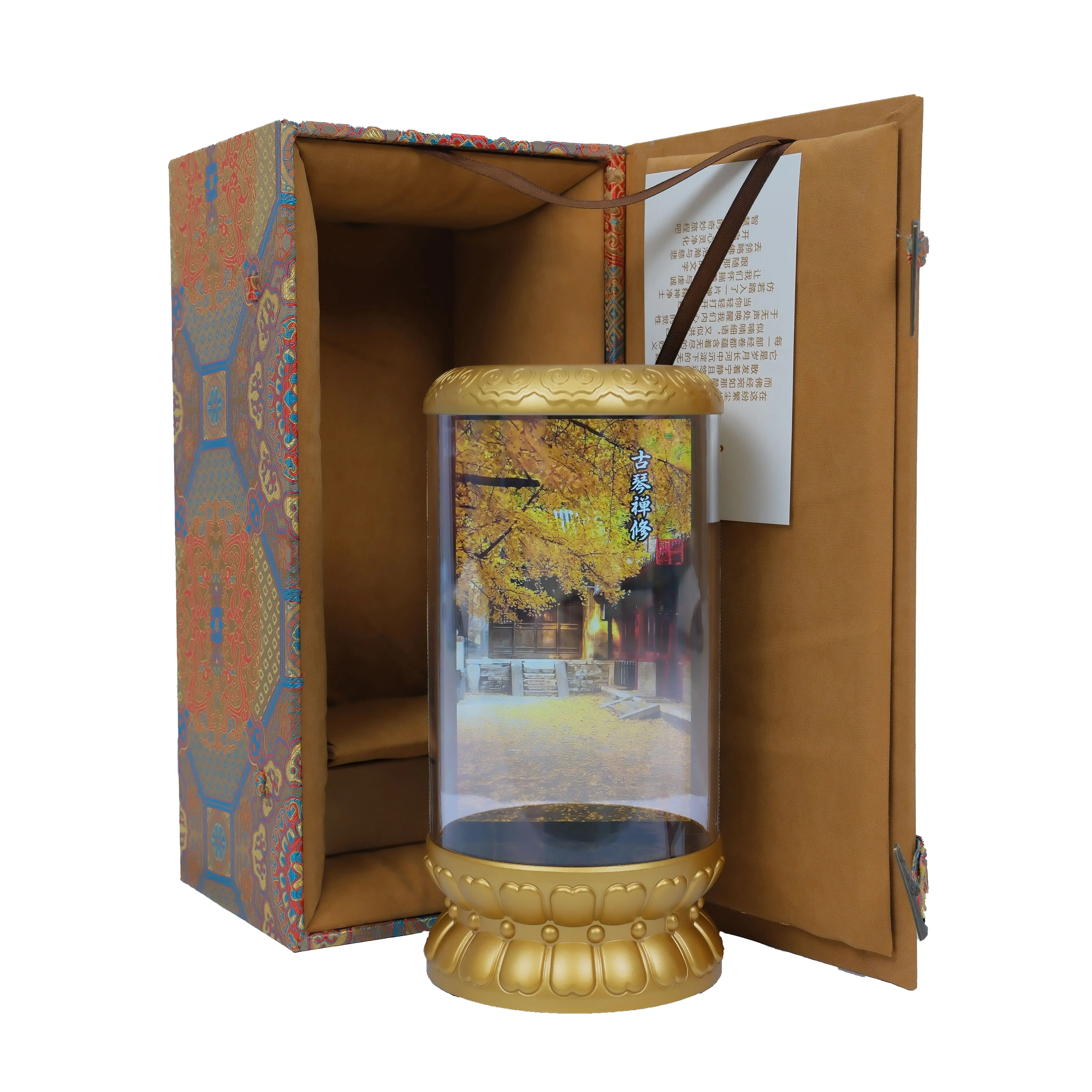 

Rechargeable Electric Lotus Lamp Speaker with Remote Control Cultural Buddhist Music Equipment with Scripture Recitation