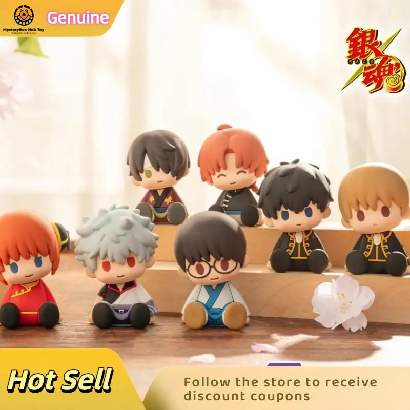 

Genuine Bandai Gintama Blind Box Action Figures Gintoki Shinpachi Kagura Hijikata Ex Cashapon Sitting Posture Q-Version Doll Toy