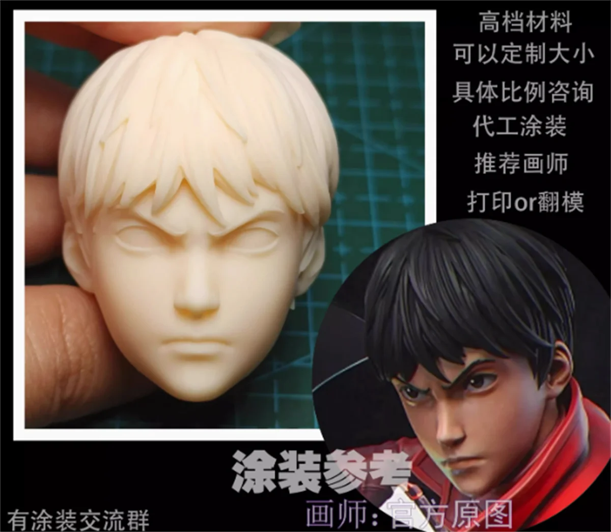 

3D Print Anime Male Sculpt Head Carving Toys Unpainted Model for 12'' Action Figure Body Collection Doll