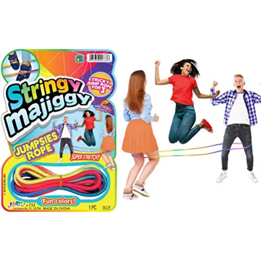 Long Elastic Chinese Jump Rope for 1 Ankle Skipping Rope.PE Equipment for Elementary School and Playground. Exercise and Outdoo