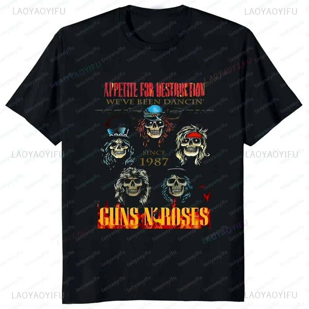 Streetwear Guns N Roses Loose Short Sleeve T-shirt Summer Trend Harajuku Short Sleeve Unisex Shirt Graphic Oversized T-shirt - view 4
