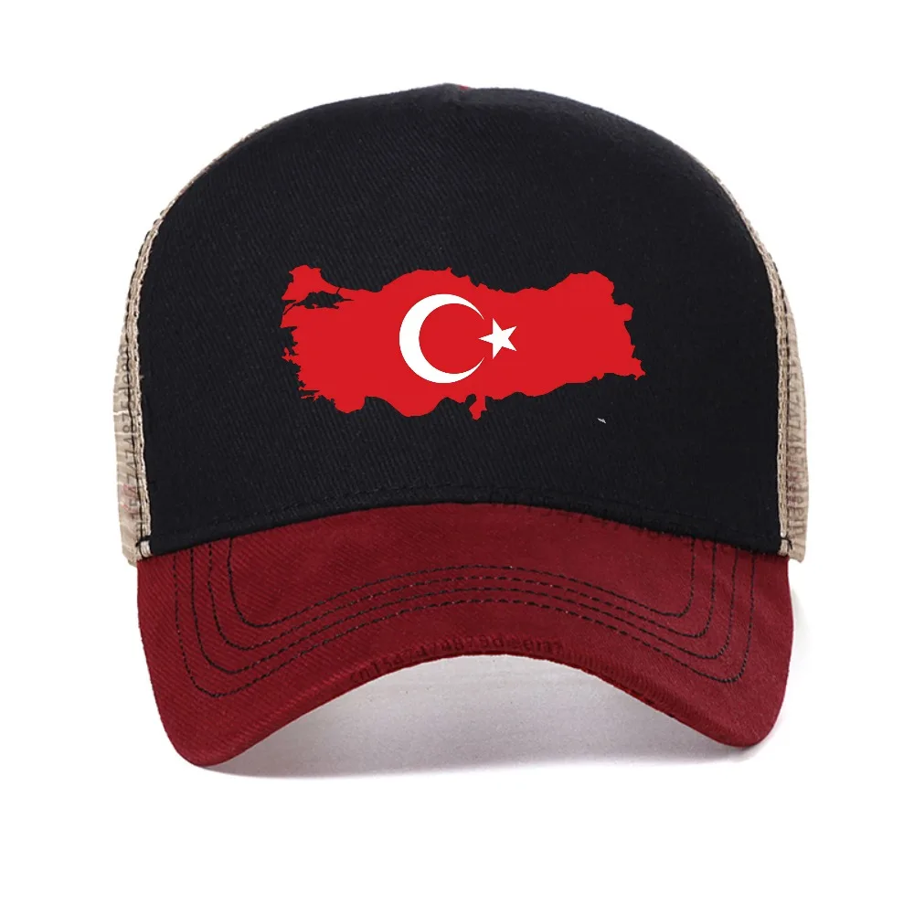 

Funny Türkiye Turkish Turkey Flag Graphic mesh baseball cap Men Women's Fashion Casual Breathable sun hats outdoor trucker hat