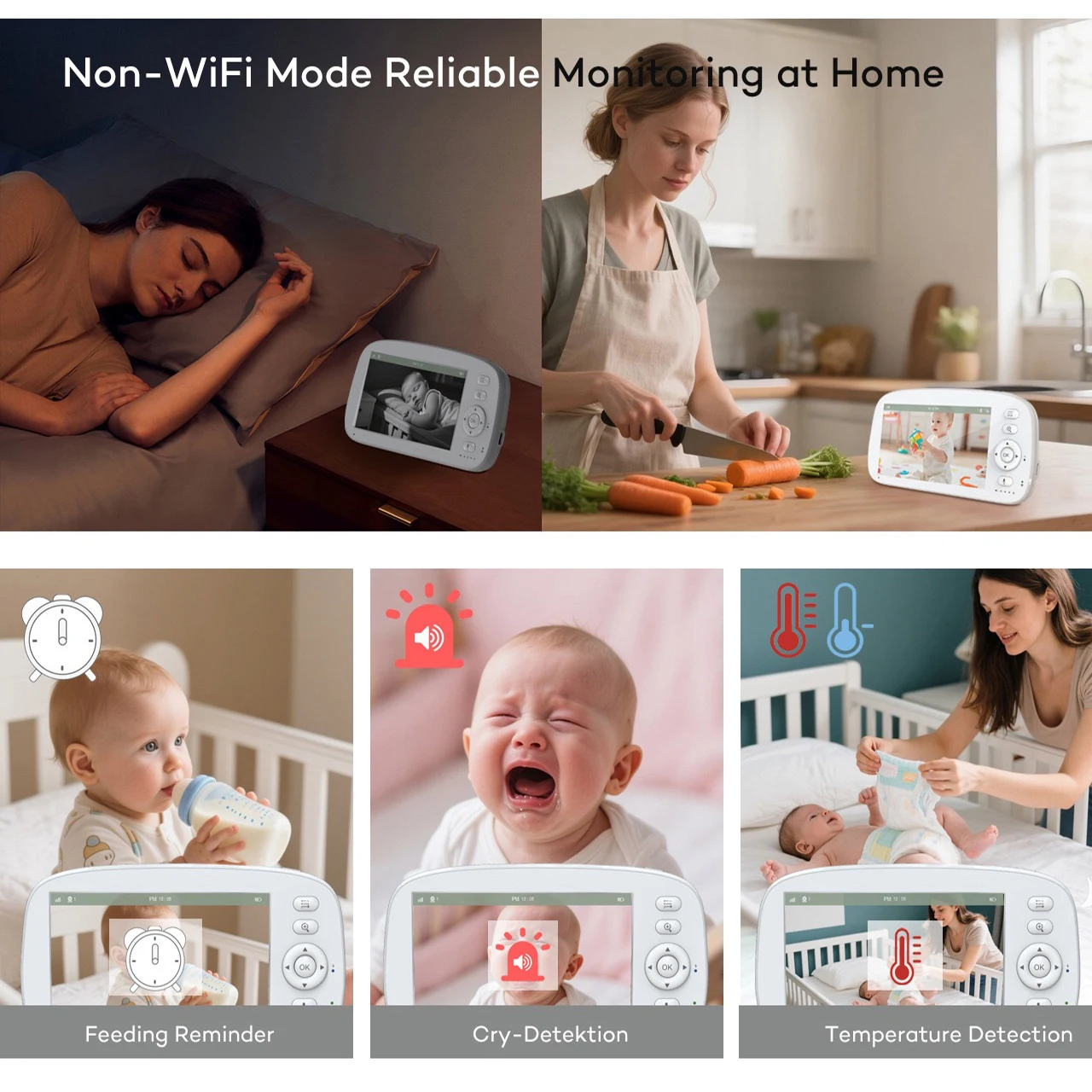 Smart WiFi Baby Monitor with Camera real-time monitor wireless two-way intercom music HD night vision child sleep monitor Camera