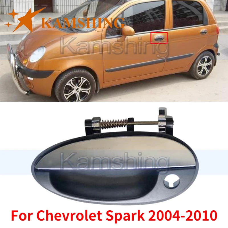 Kamshing For Chevrolet Spark 2004-2010 Car Exterior Chrome Door Handle Outside Door Pull Handle Door Open Grasp Handle Buckle