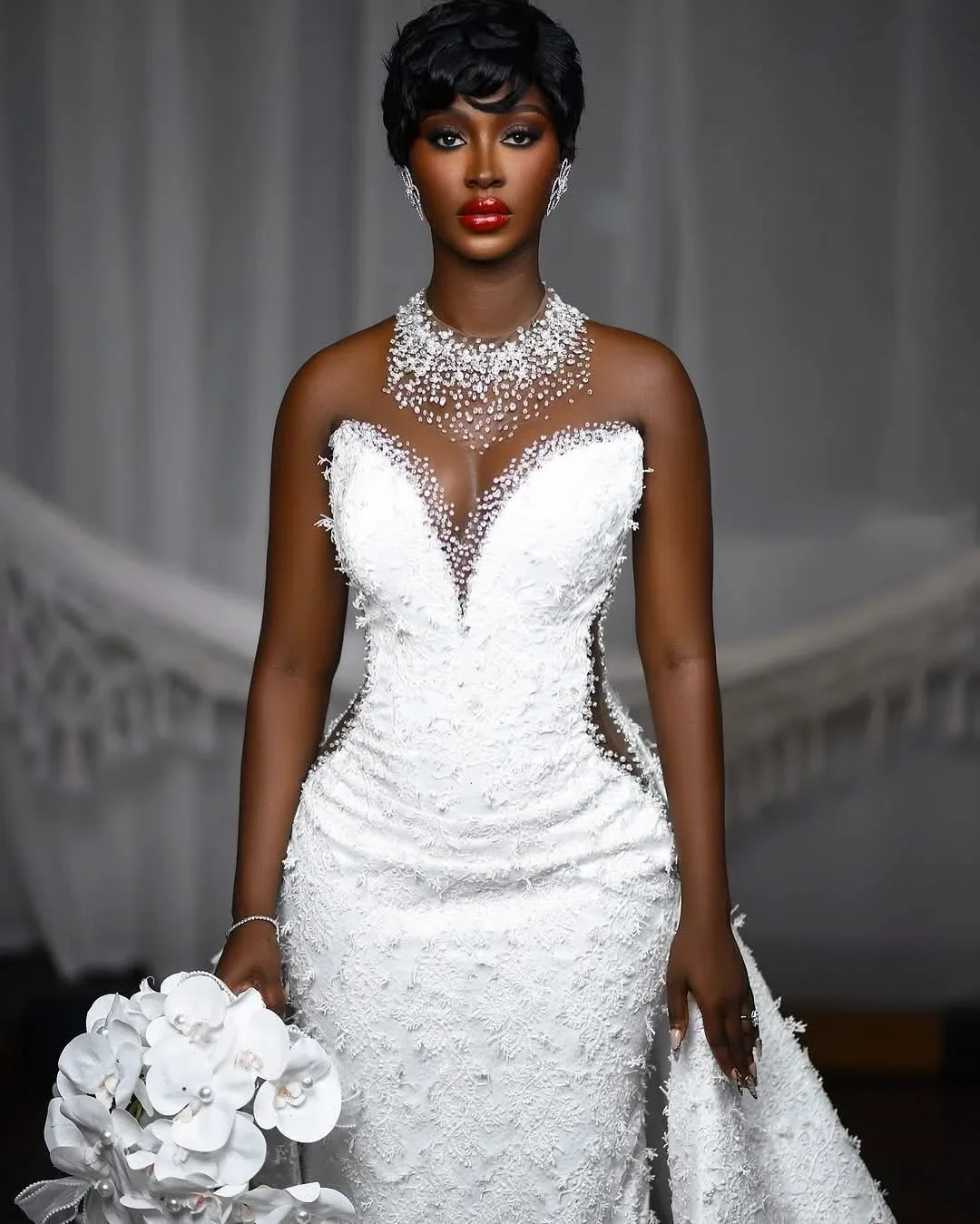 Customized Strapless Mermaid Wedding Dresses 2025 Sweetheart Bridal Gowns African Black Women Bride Dress Vestido De Novia