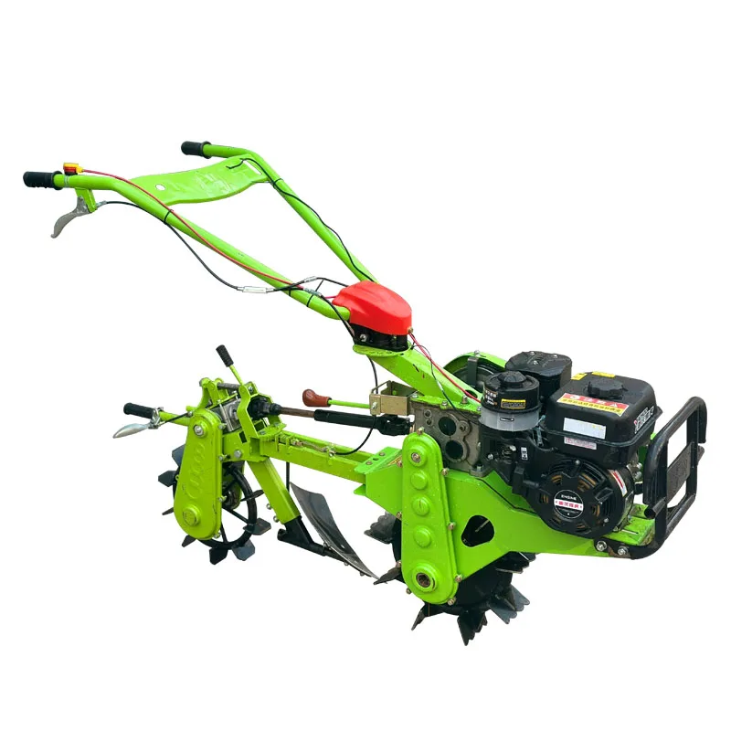 Double drive micro cultivator mountain clasp machine Small agricultural trenching machine hillside plowing machine