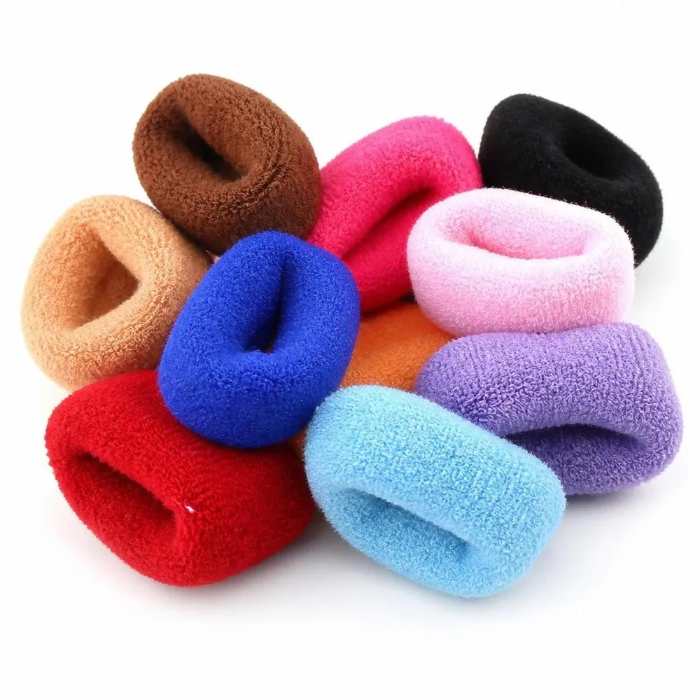 12Pcs Soft Candy Colors Elastic Hair Bands Stretchable Hair Accessories Seamless Hair Ties Thick Ponytail Holders Women