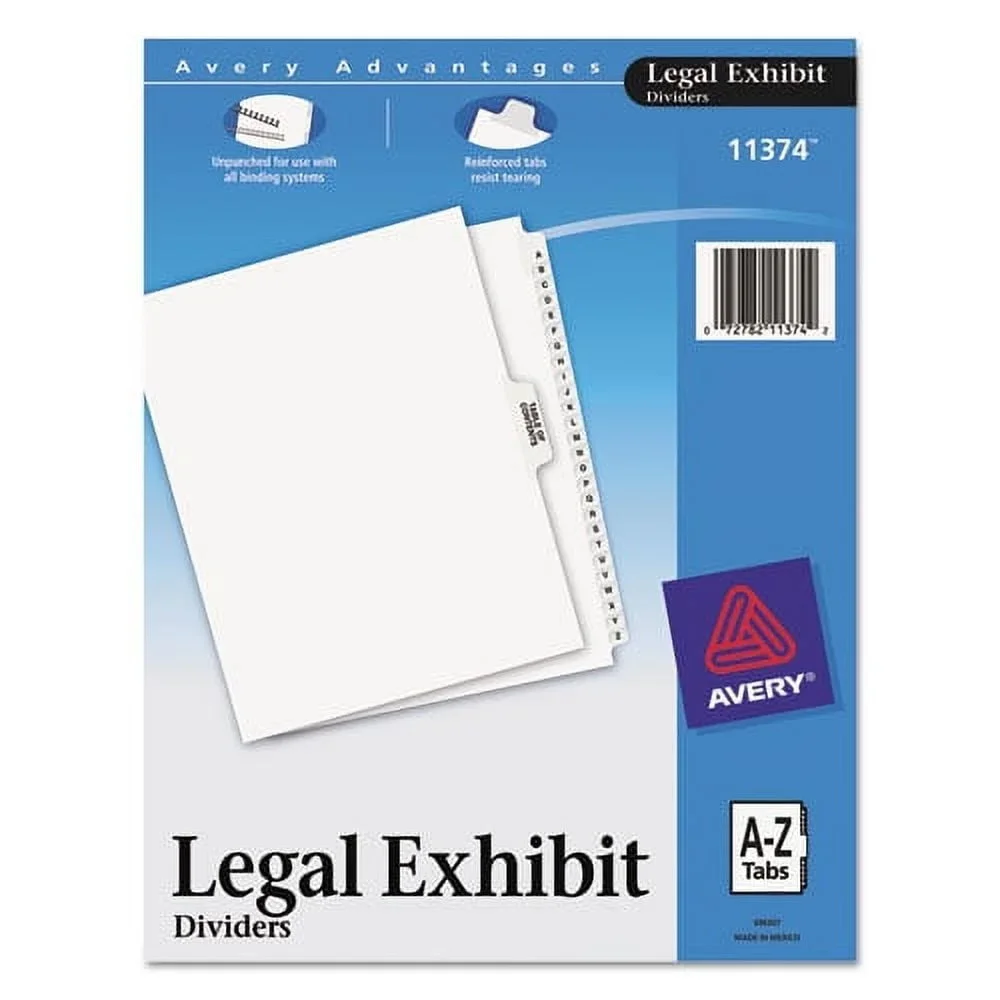 Premium Legal Dividers A-Z Tab Set with Table of Contents Unpunched Binding Rip Proof Reinforced Tabs Document Organization