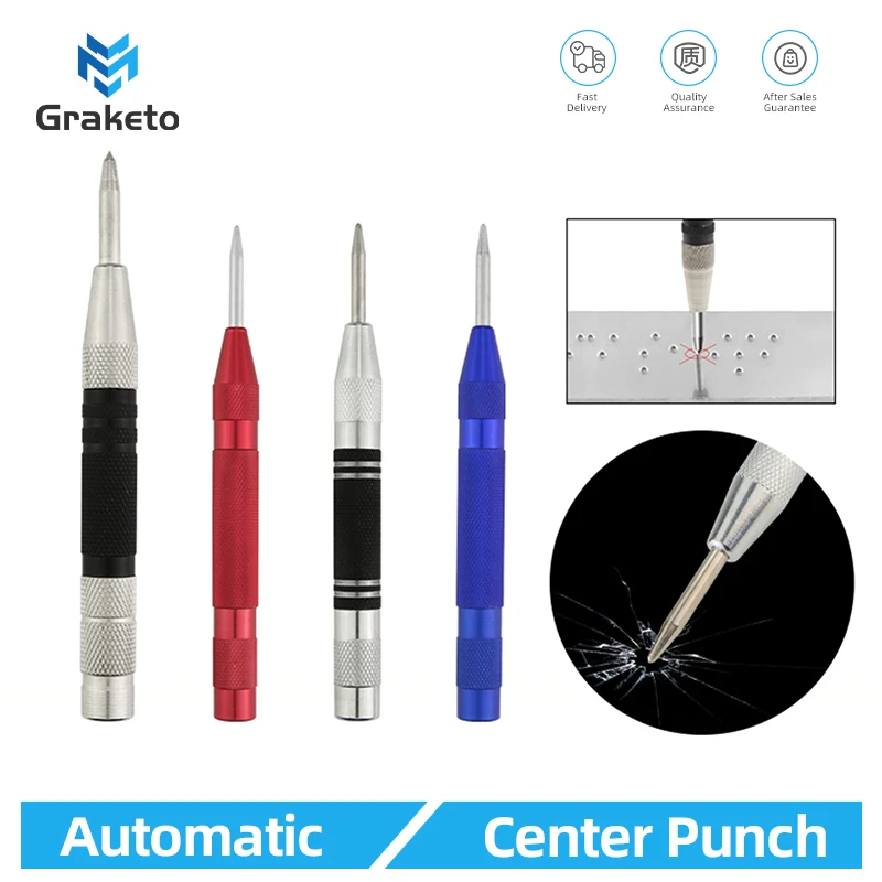 Automatic Center Punch Automatic Kerner Woodworking Metal Drill Adjustable Spring Loaded Marker Hand Tools Sets Carpenter Tool