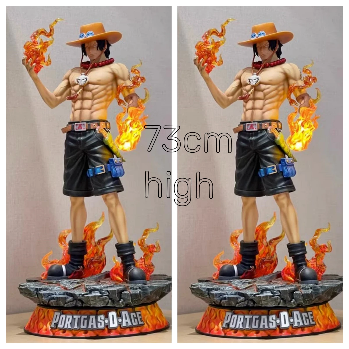 

73cm One Piece Gk Fantasy Third Anniversary 1/3 Ace Super Huge Collect Figures Trendy Statue Anime Peripheral Gift