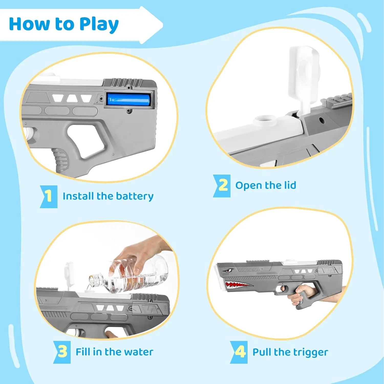 Pistolet na wodę o dużej mocy, dalekiego zasięgu, zabawka do bitew wodnych na plaży lub basenie w lecie.