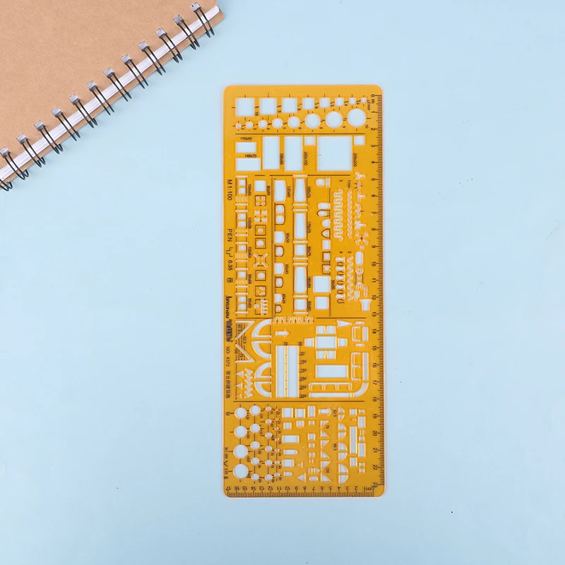 1PC Template Ruler Professional Architectural Template Ruler Drawing Stencil Measuring Tool Students Ruler