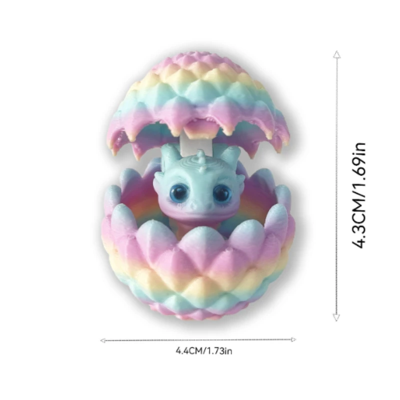 Śliczny Mini nadruk 3D Smok + Zestaw zabawek z jajkiem Kreatywna symulacja Model jajka smoka Ozdoby do dekoracji domu Prezenty dla dzieci