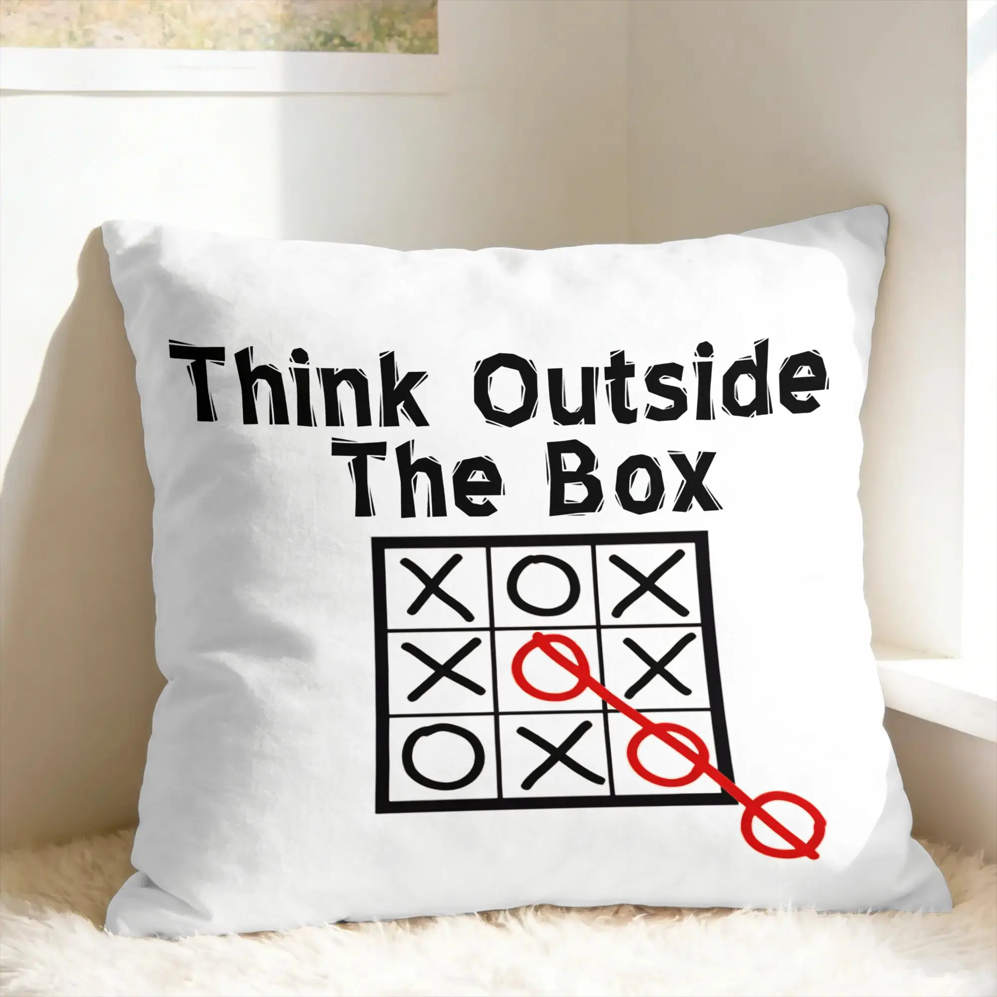 Pillow Cover Think Outside the Box Tic Tac Toe  Fashion Pillow Case For Living Room Chair Pillowcases