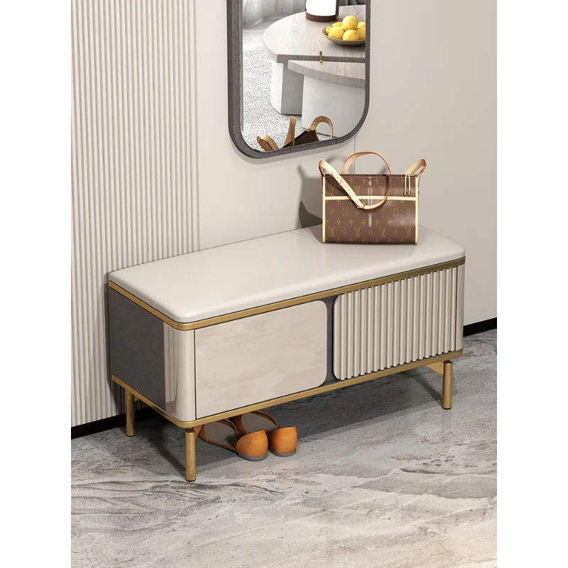 

Light luxury shoe changing stool Home door integrated shoe cabinet Seated entry door shoe stool Internet celebrity porch bench