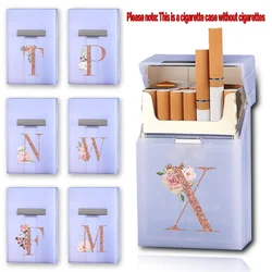 Plastic Cigarette Storage Case Tobacco Storage Box With Magnetic Buckle Waterproof Cig Protective Cover Rose Gold Letter Pattern