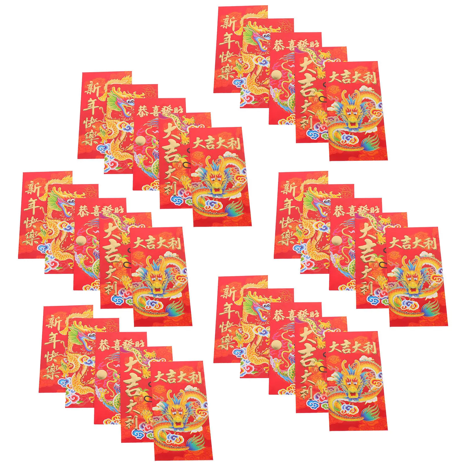 

30Pcs Chinese Style Red Envelopes Money Packets New Year Lucky Money Bags 2024 Paper Red Packets Festival Gift Cash Pouch