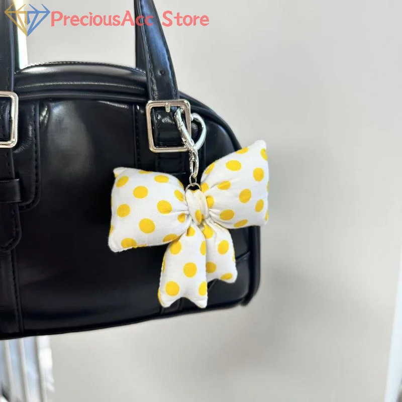 Y2K Koreanische Dopamin Farbe Polka Dot Bogen Schlüsselbund 3D Bowknot Schlüsselbund Tasche Anhänger Rucksack Hängende Dekoration Mädchen Geschenk