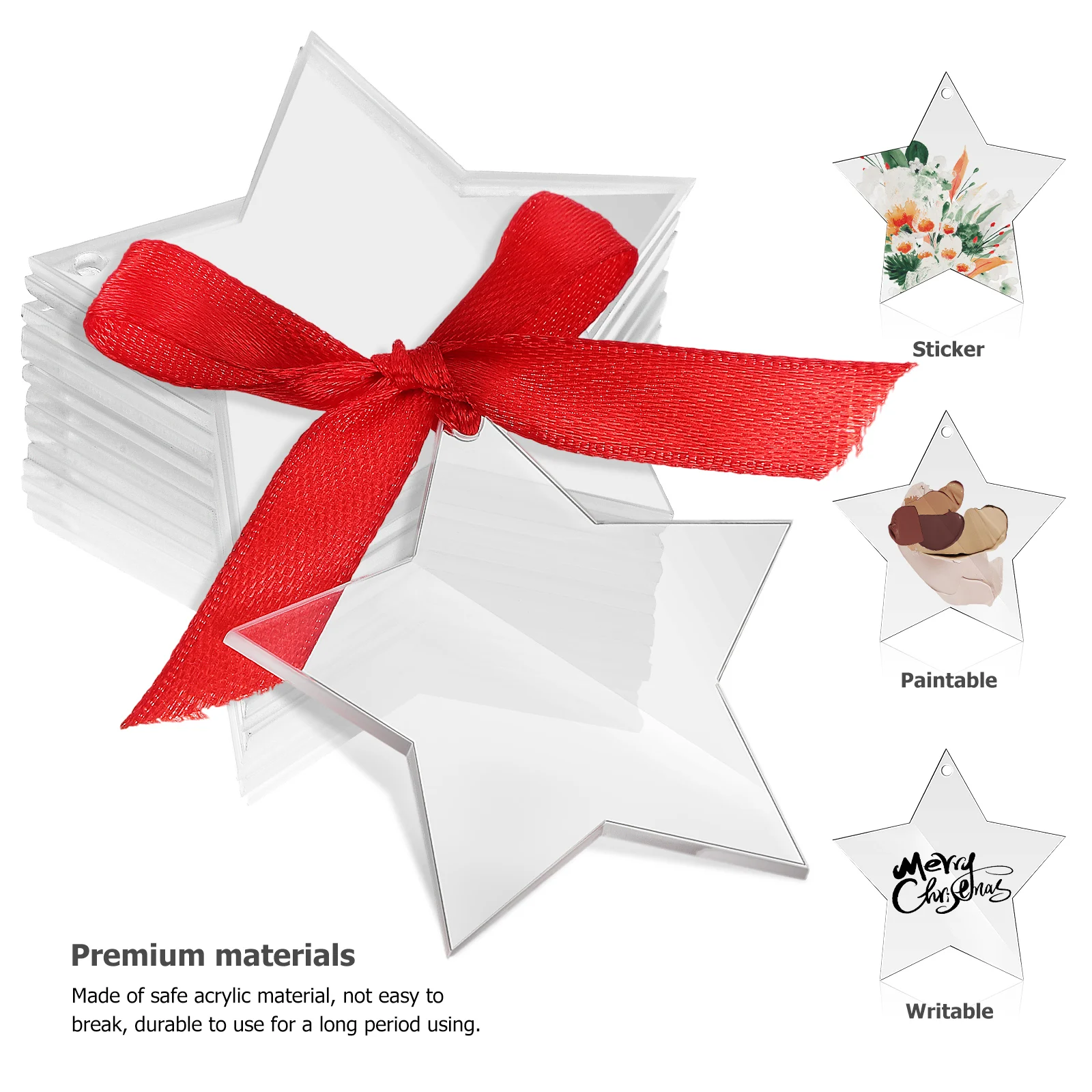 

30pcs Acrylic Keychain Blanks Star Keyring Pendant Charms Diy Jewelry Making Decorative Keychains For Bags Earrings Necklaces