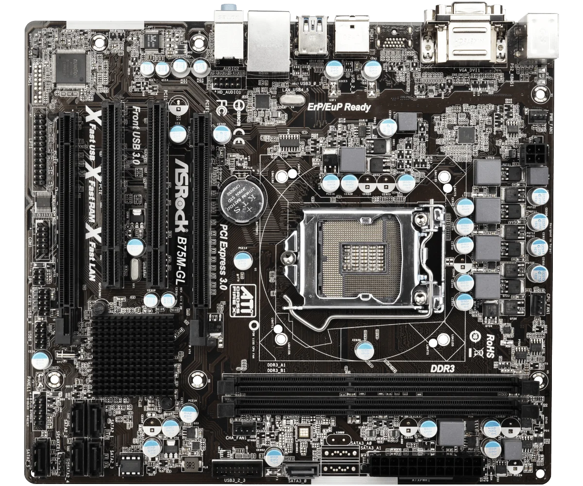 ASRock B75M-GL R2.0 اللوحة الأم Intel B75 DDR3 16GB مايكرو ATX دعم i7-3770 i5-3550 i5-3470 i5-2500 i3-3240 وحدة المعالجة المركزية المستخدمة