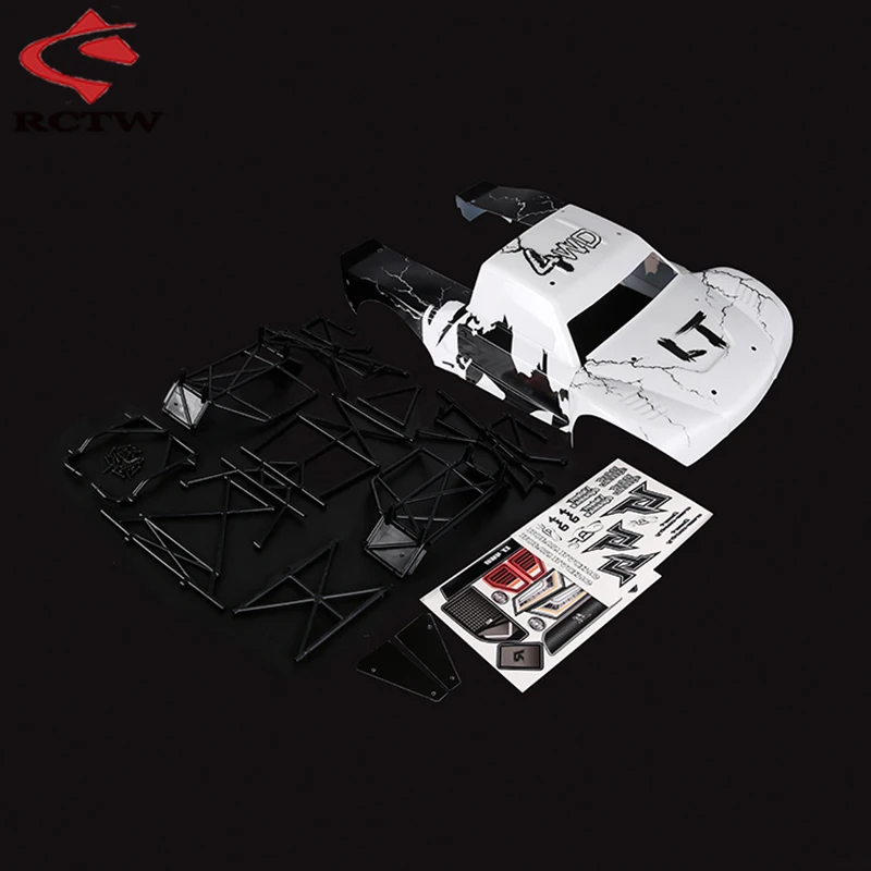 New Transparent Body or Color Car Shell Roll Cage and Sticker Kit for 1/5 Rc Car Losi 5ive T Rofun Rovan LT KM X2 Rc Truck Parts