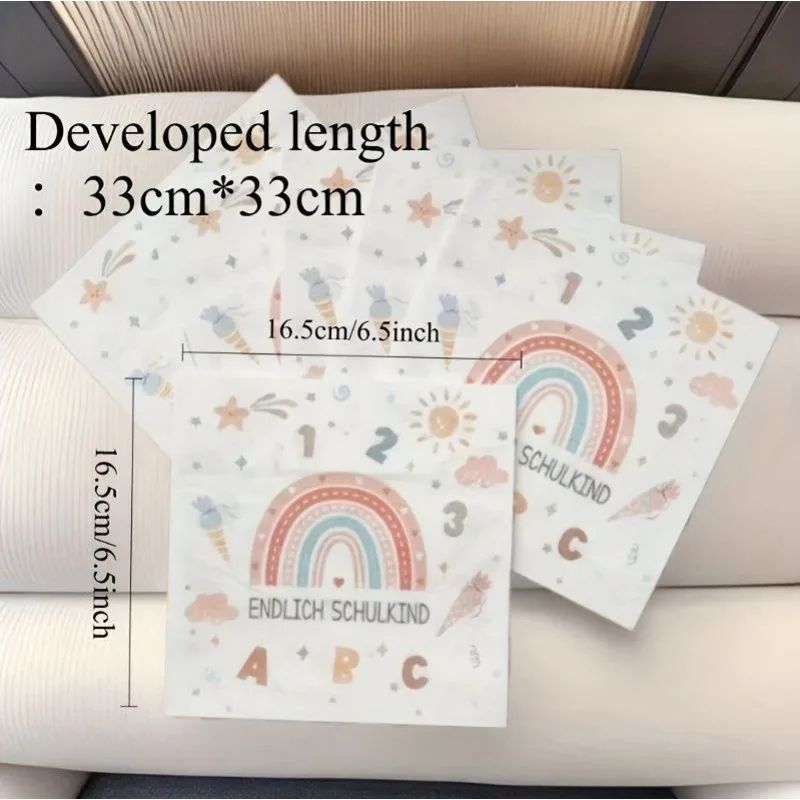 20pcs 33.02*33.02 Cm, Double Layer Pure Wood Pulp Napkins for The Beginning of School,Party Decoration Napkins,Paper Napkins