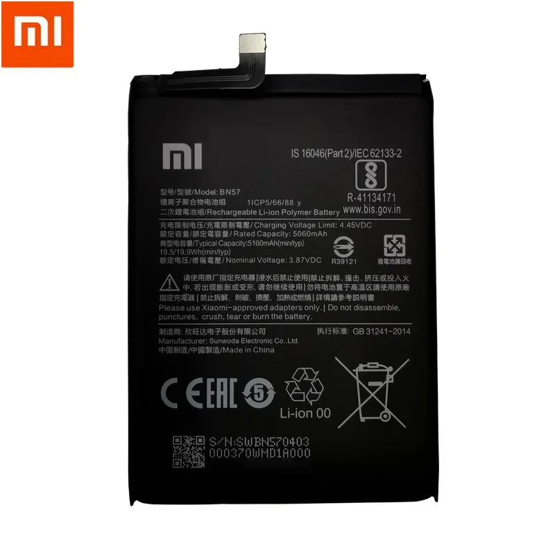 2024 100% Original Xiao mi BN57 BN61 6000mAh Phone Battery For Xiaomi Pocophone X3 Poco X3 Pro Replacement Batteries + Tool