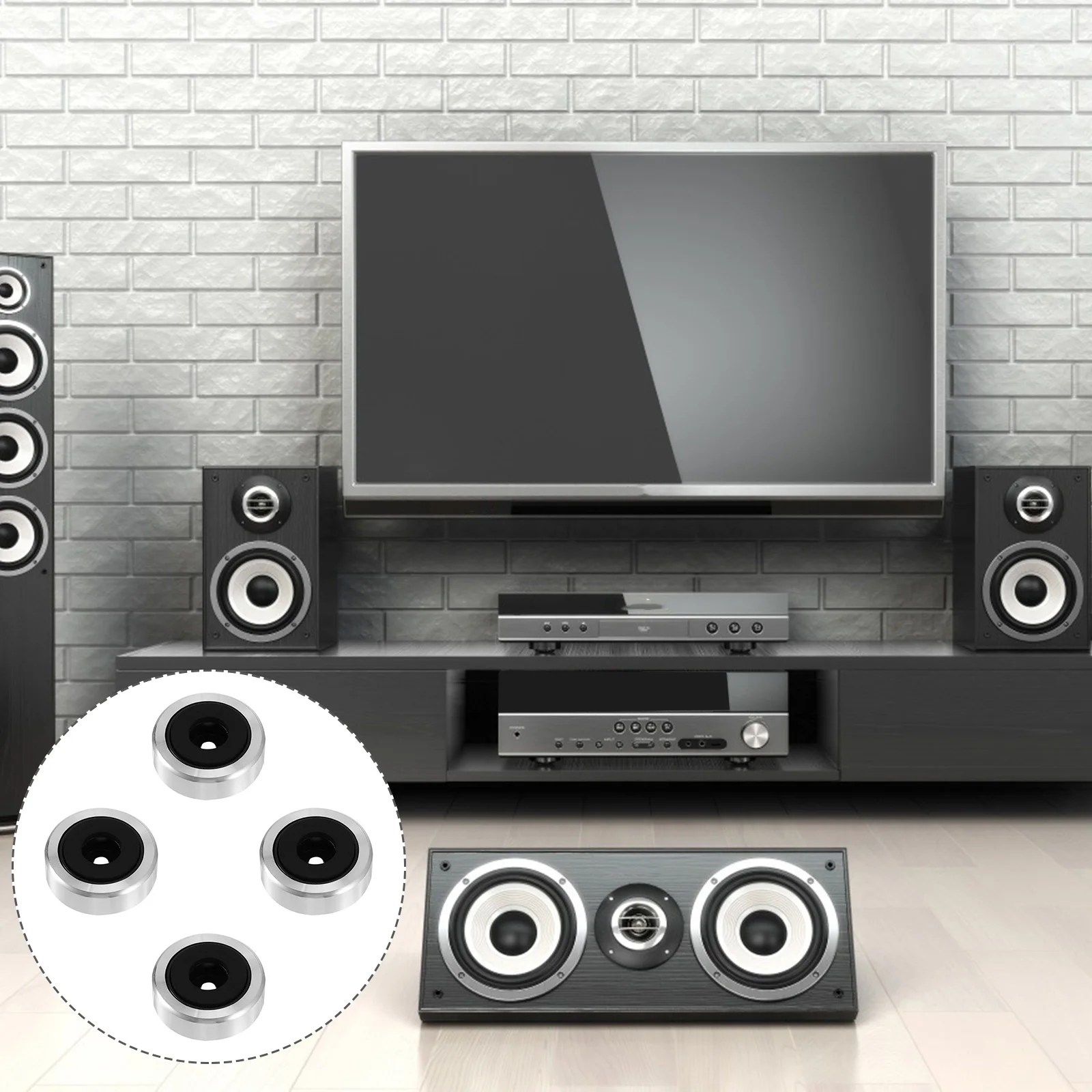 

4 шт. подушечки для ножек динамика, высококачественный алюминиевый сплав, амортизирующие защитные изолирующие подушки для усилителя, мебельные подушечки