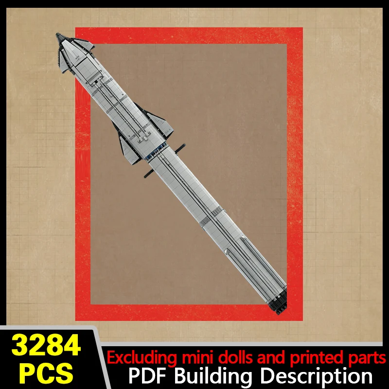Commercial Space Rocket Model MOC Building Bricks War Equipment Style Modular Technology Gifts Holiday Assemble Toys Suit