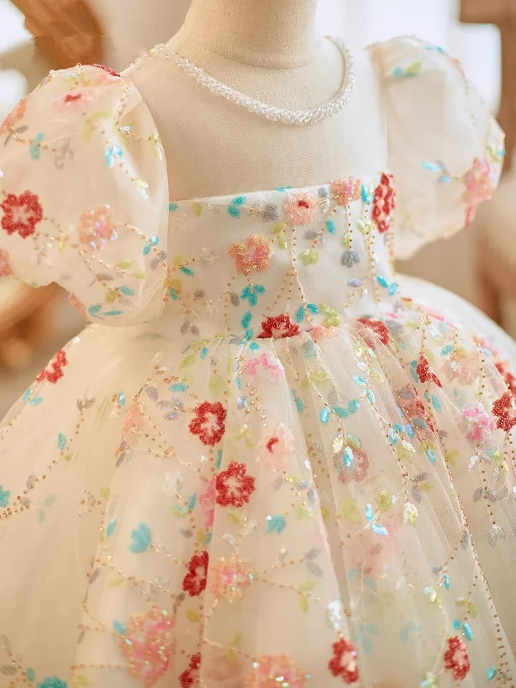 Neues Kinder-Abendkleid für Klavieraufführungen, Hochzeiten, Geburtstage und Abschlussfeiern A5015 Vestidos – Detail 7