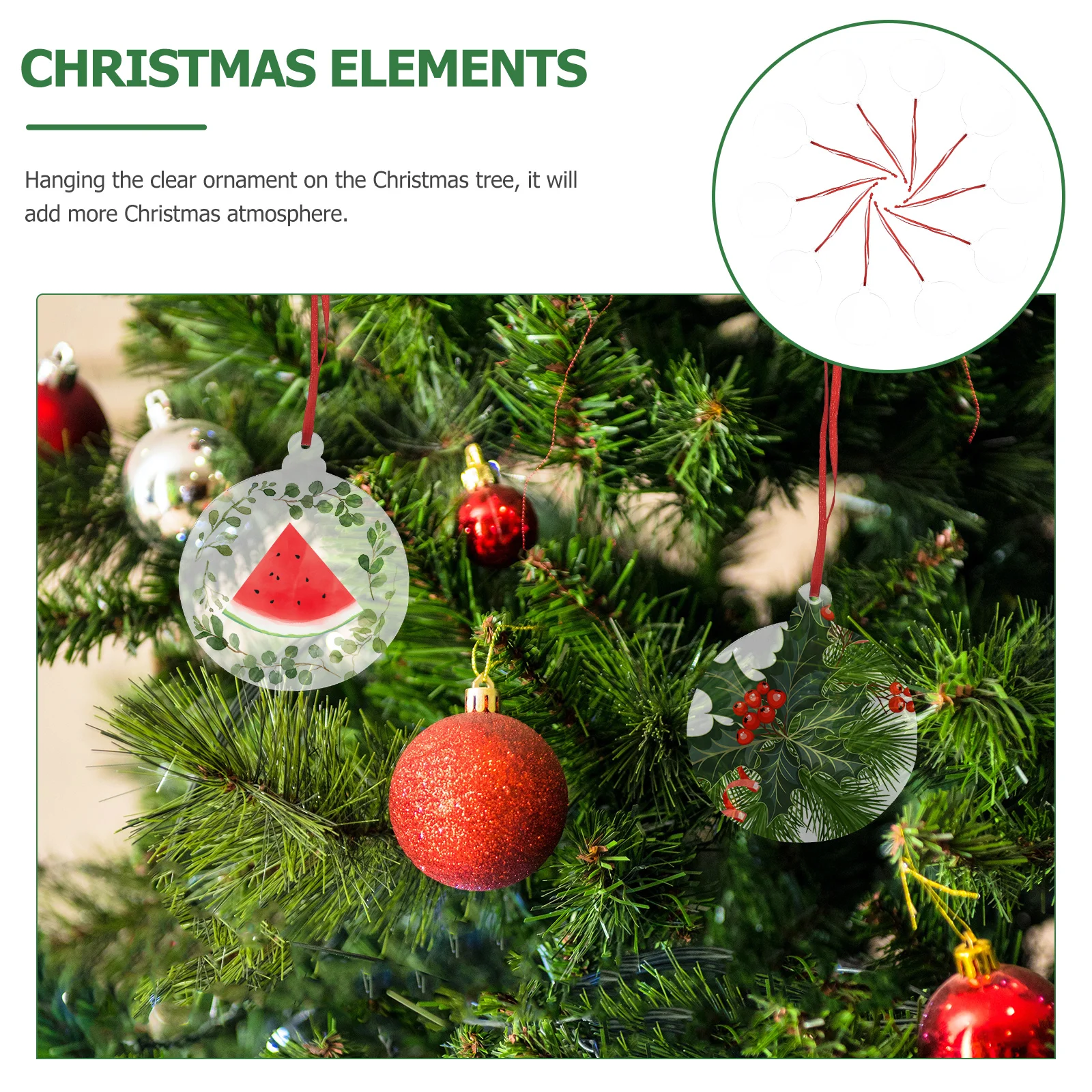 

10 Pcs Garland Christmas Decorations Tree Pendant Blank Ornament Decorate Photo Ornaments