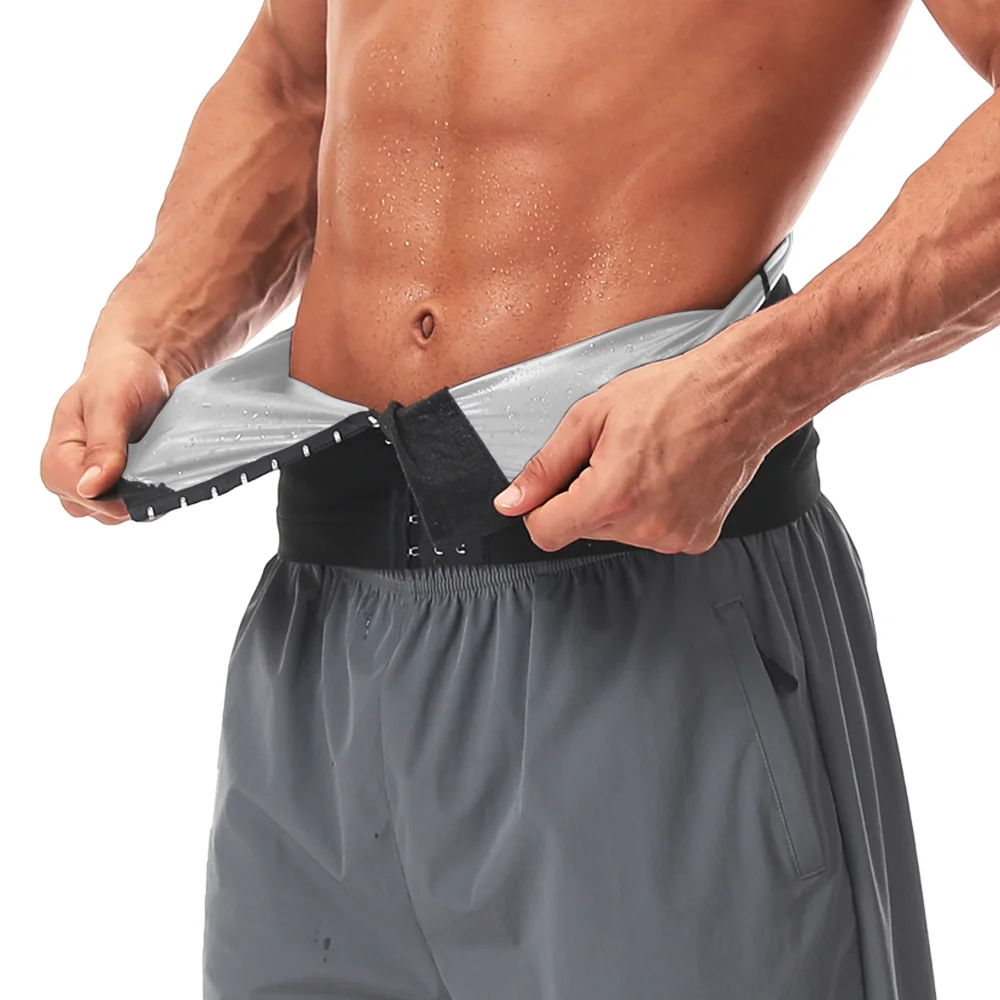 Men Sauna Suits Hot Thermal Sweating Waist Trainer Slimming Belt Fitness Fat Burning Cincher Weight Loss Belly Control Corset