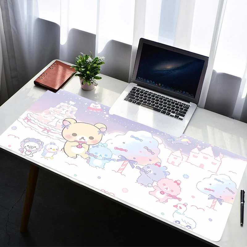 

Mouse Pad Laptop Non Slip Extended Desktop Mouse Mat PC Rubber HD Keyboard Pad Gaming Accessories Korilakkuma Rilakkuma Mousepad