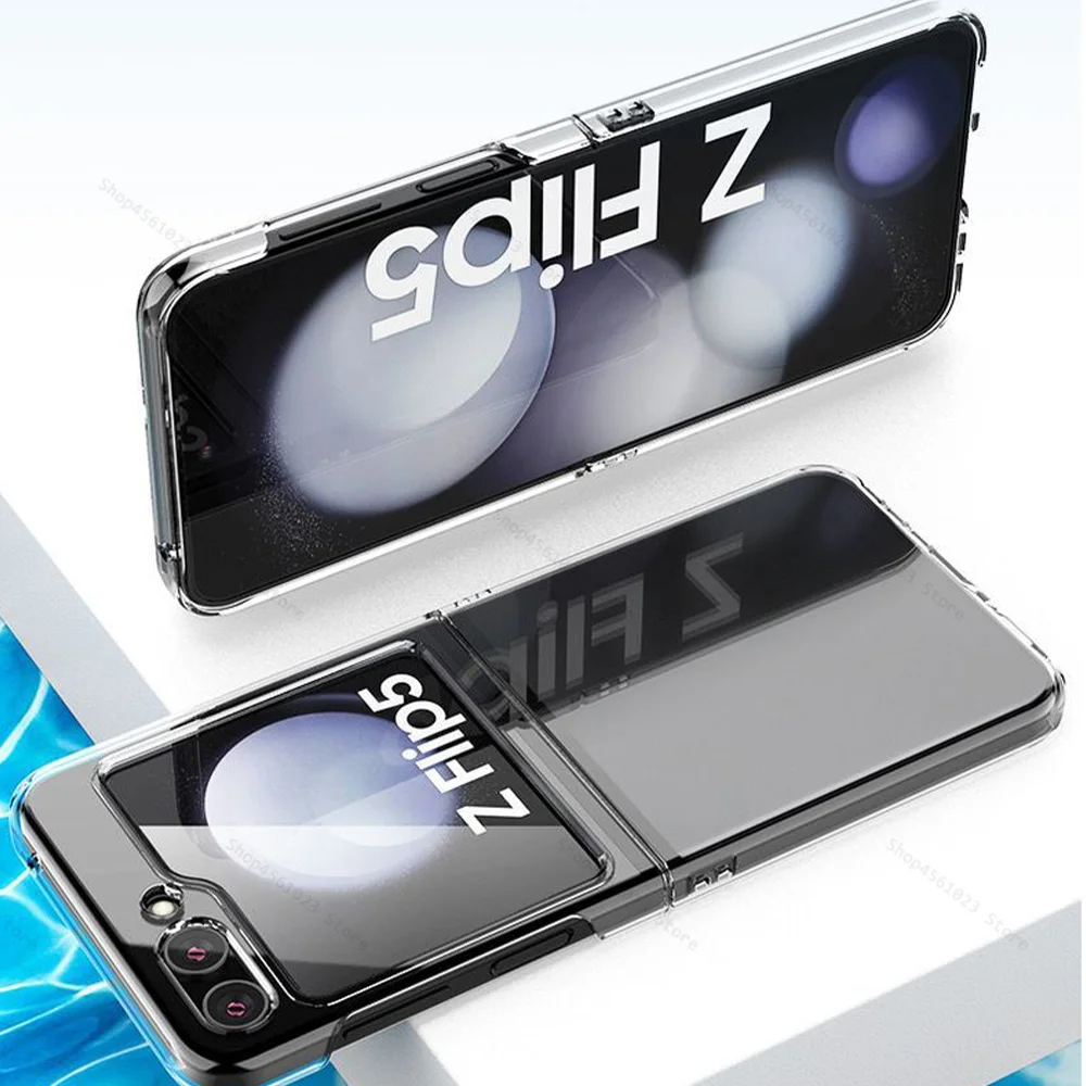 Transparent Hard PC Case For Samsung Galaxy Z Flip5 Flip6 5G Camera Shockproof Ultra HD Cover Coque ZFlip5 ZFlip 5 Flip 6 ZFlip6