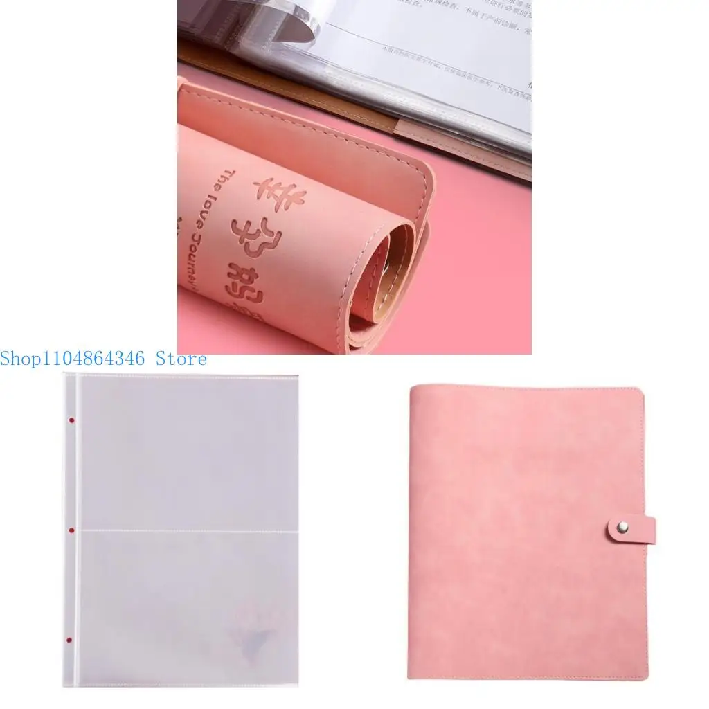 

5asd Loose-leaf File Folder with 10 Clear Pockets Document Card Pocket File Folder for Pregnent Women Home Office