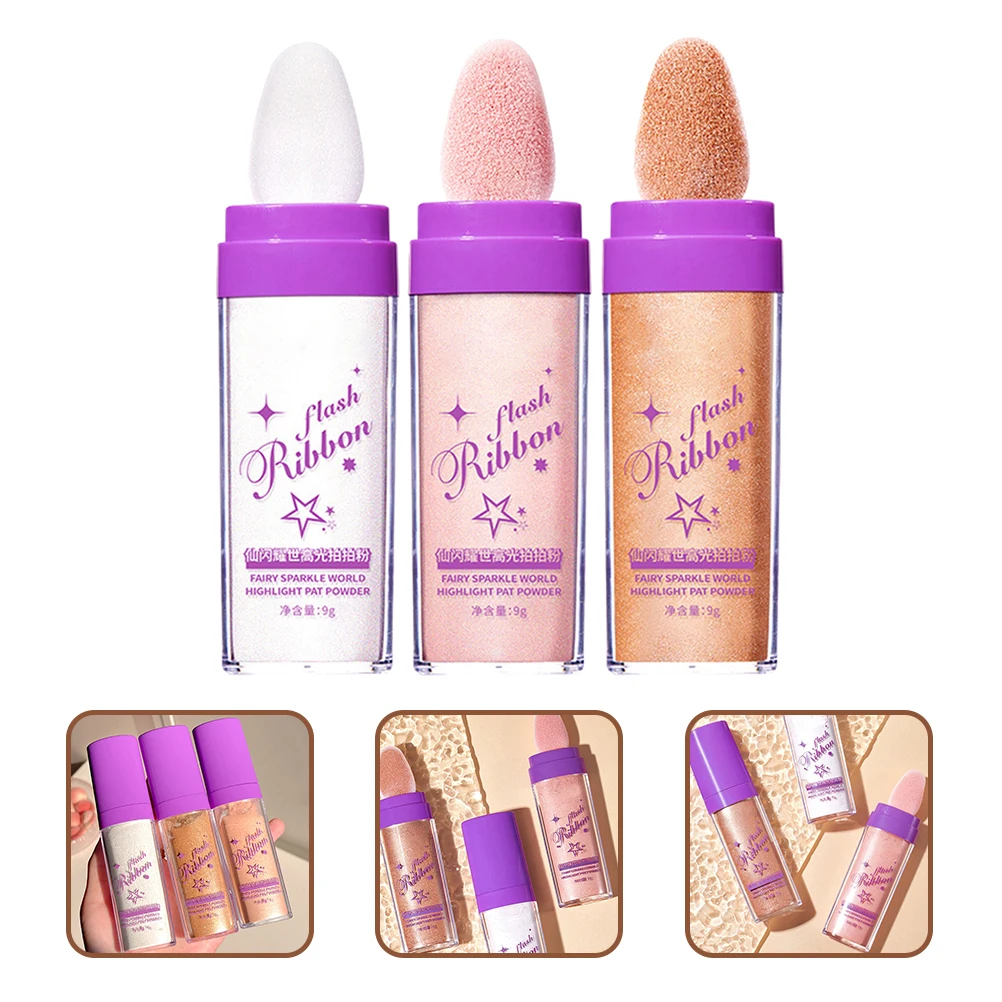 3 stuks glitter poeder markeerstift body shimmer make-up voor gezicht arm haar nagel ambachtelijke festival bruiloft prom podiumvoorstelling