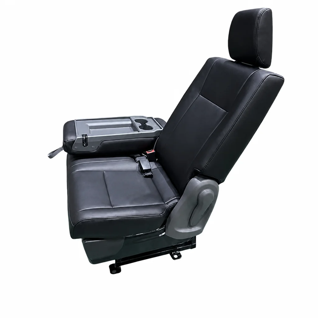 For LXRV Nappa Leather Passenger Seat 87cm Wide with Armrest Cup Holder for Van MPV Camper Van RV Luxury Interior Upgrade