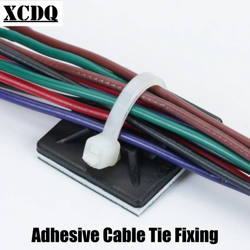 Wholesale Self-Adhesive Cable Tie Mount Zip Tie Holder Nylon PA66 3M 1600T Electric Wire Manager Cord Clamps Flange Fixed Seat