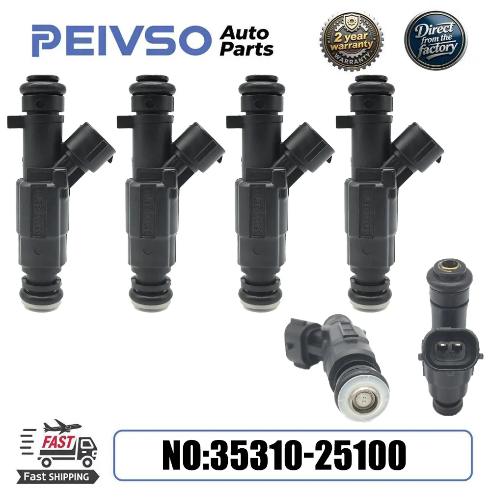 PEIVSO 4pcs/Set Fuel Injector Nozzle 35310-25100 For Hyundai Kia Carens Magentis Carnival 2.0L 3531025100 Auto Parts