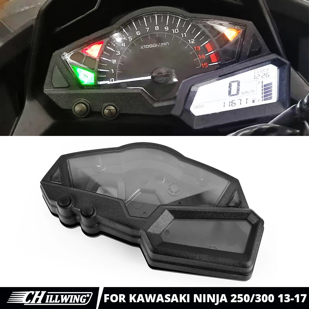 

Чехол для инструмента мотоцикла Kawasaki Ninja 250/300 2013-2017, спидометр, одометр, тахометр, Крышка корпуса приборной панели