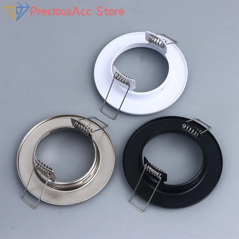 Round Adjustable LED Downlight Frame, Recessed GU10 Lamp Holder for Ceiling Spotlights, Cutout Mounting and Indoor Lighting