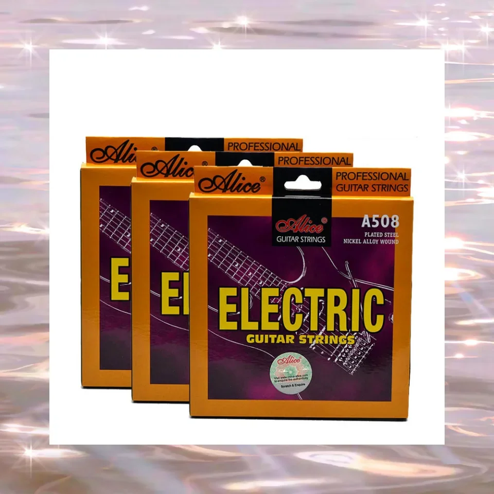Alice ALICE Ultra Light Electric Guitar String Set A508 Steel Wire Coated Nickel-Plated Silvery Finish 22/24 Grade Strings