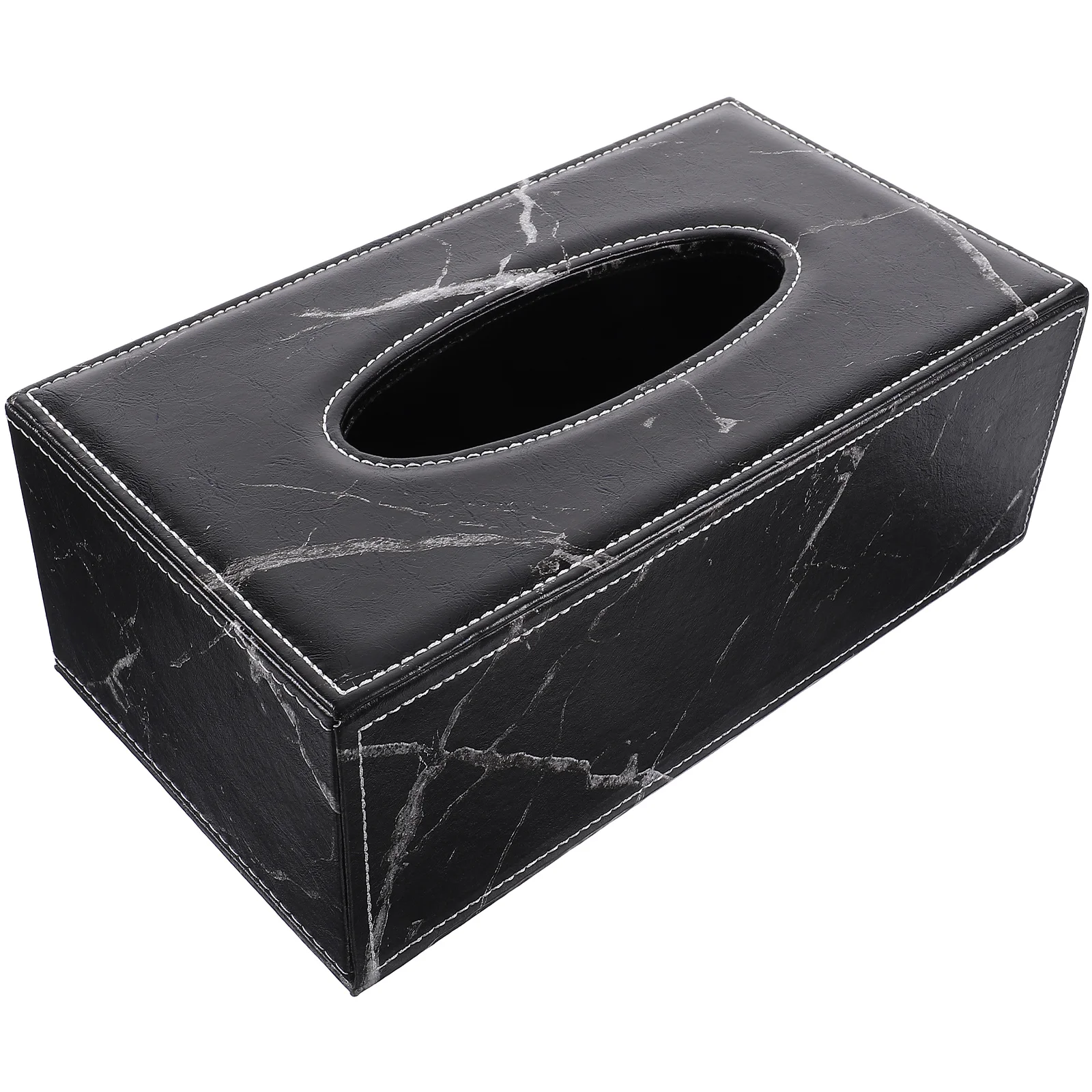 

1pc Marble Pattern Tissue Box Smooth Drawer Storage Holder Exquisite Paper Container Chic Household Tissue Case