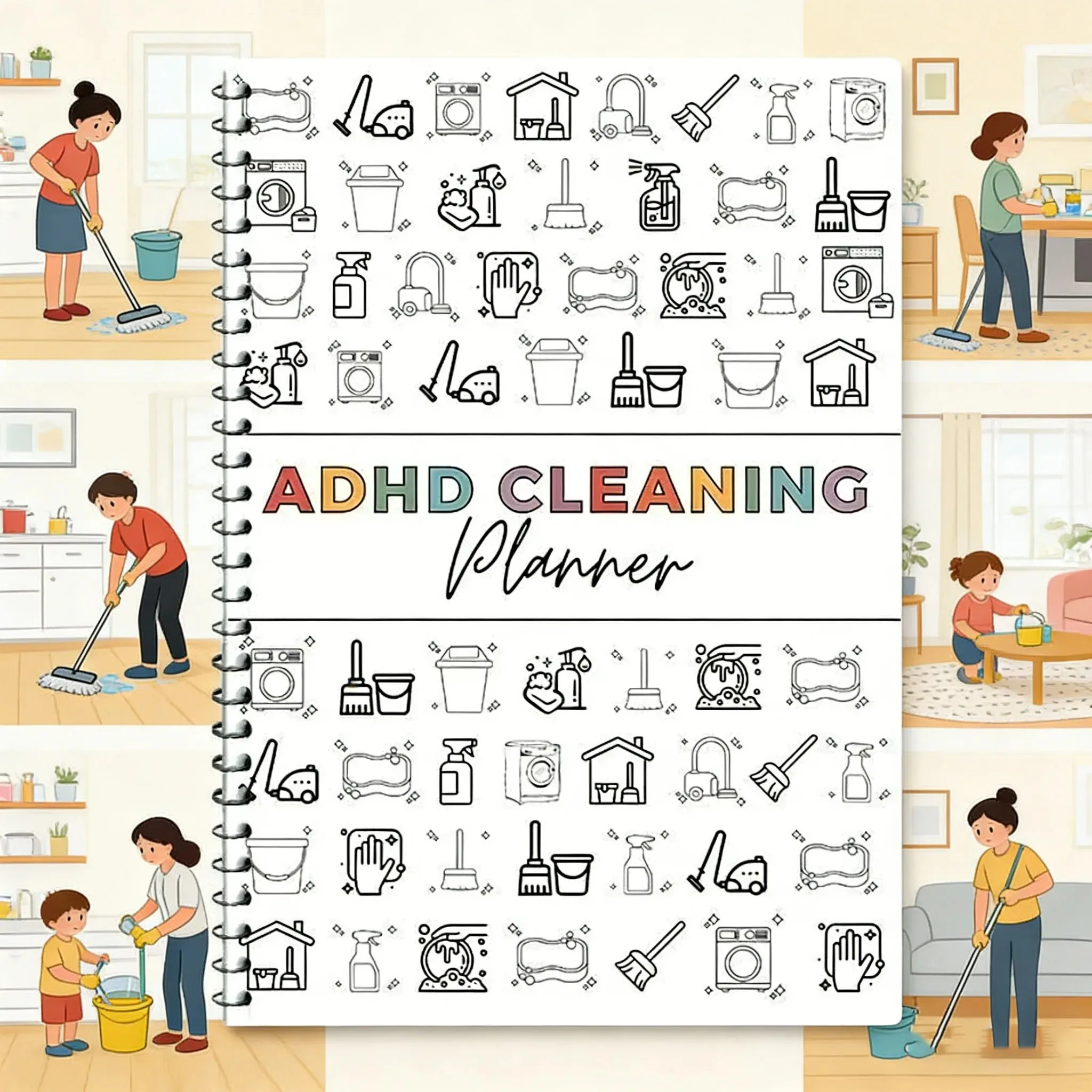 ADHD Cleaning Planner Bundle Home Organization Schedule Week