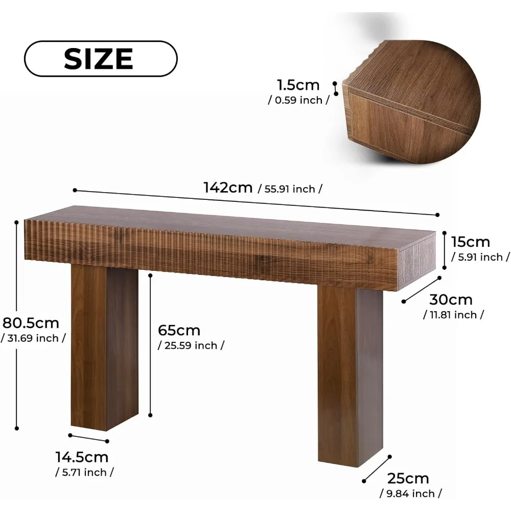 56 طاولة وحدة تحكم مخددة، طاولة أريكة خشبية ضيقة خلف الأريكة، طاولة مدخل المزرعة للمدخل